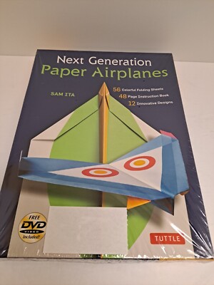 Paper Airplanes Kit Next Generation Paper Plane 12 Designs w/ Sheets Guide & DVD