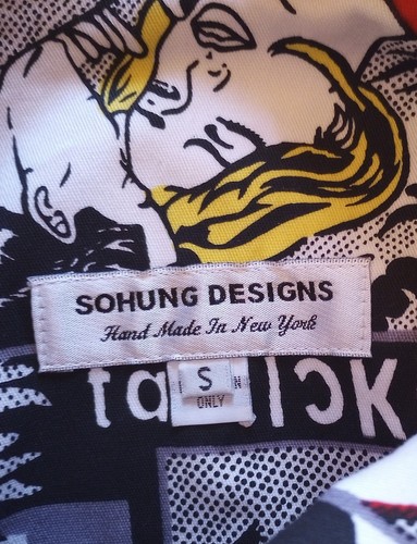Sohung Designs Damen S Comic Pop Art Designer Knopfleiste Handarbeit Jacke - Bild 2 von 7