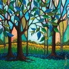 Whispering Woods, Peggy Davis, Art Wall Print Poster  14" x 11"   3005