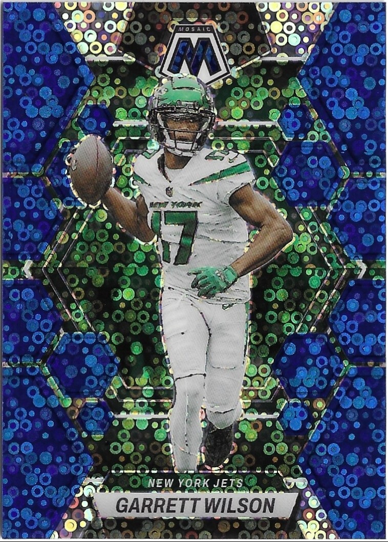 2023 Panini Mosaic GARRETT WILSON Blue No Huddle Mosaic /75