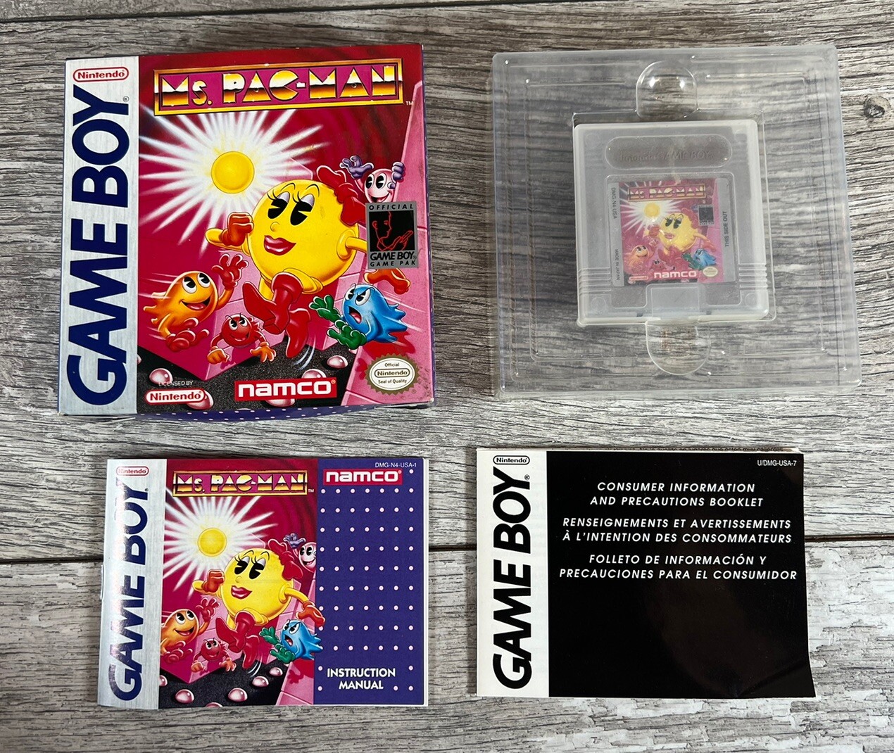 Ms. Pac-Man (Nintendo Game Boy, 1993) Complete CIB Authentic Tested w/ Inserts