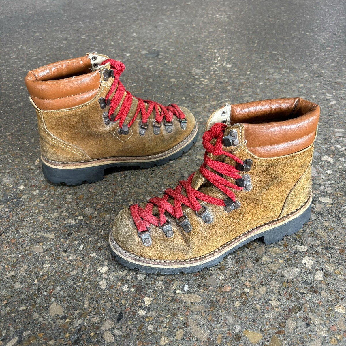 Vintage Kinney Colorado Leather Hiking Boots Mens 5D Made in Italy