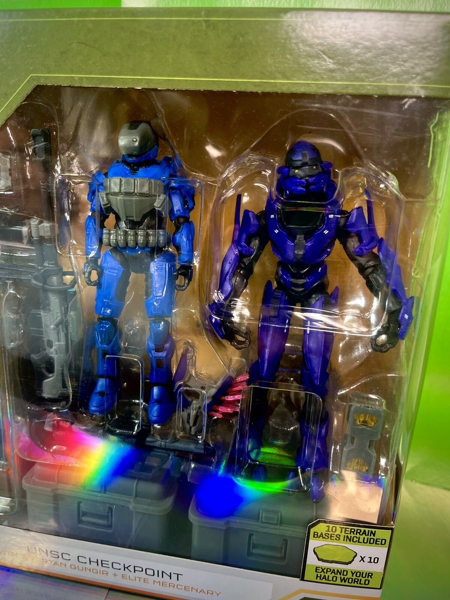 Jazwares World of Halo - UNSC Checkpoint w/ Spartan Gungir + Elite