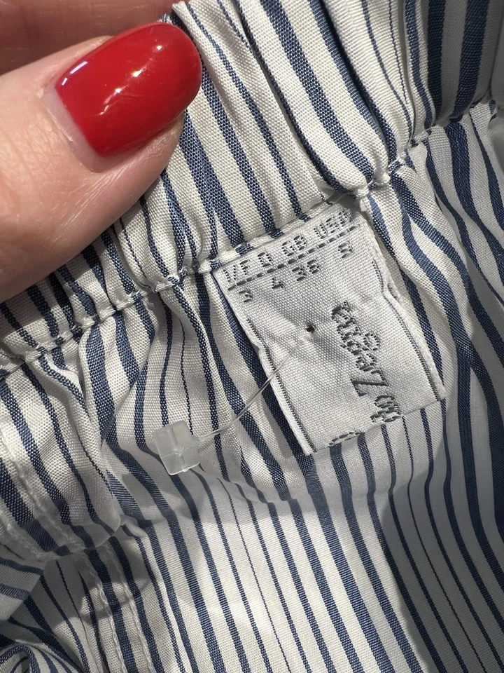 Ermenegildo Zegna 100% 棉蓝色白色条纹男式平角短裤内衣 — 第 4/4 张图片