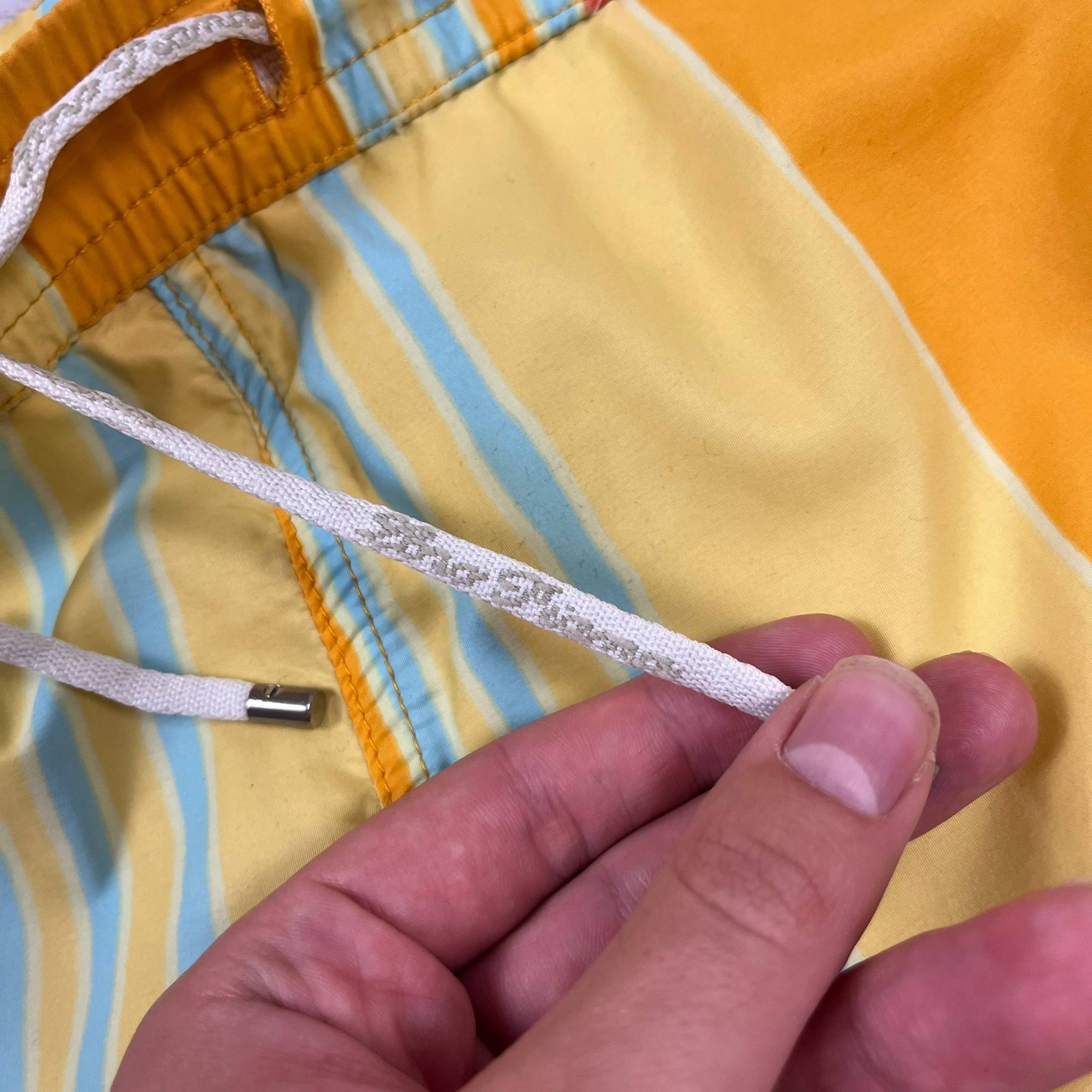 Loro Piana Striped Luxury Swimming Shorts Vintage Yellow Size 3XL image 6
