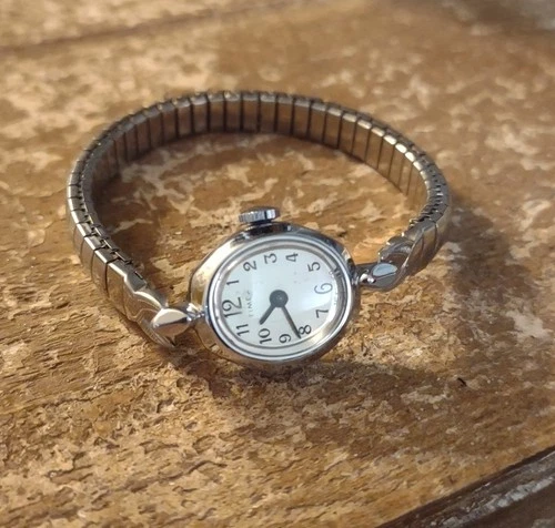 Timex Vintage Women's Silver Tone Mechanical Wind-Up Watch