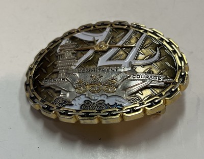 RARE US NAVY #47 USS JOHN C STENNIS NUCLEAR POWERED SUPER CARRIER BELT BUCKLE 