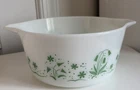 New ListingVintage promotional white and green floral Bride’s casserole Pyrex bowl 474-B