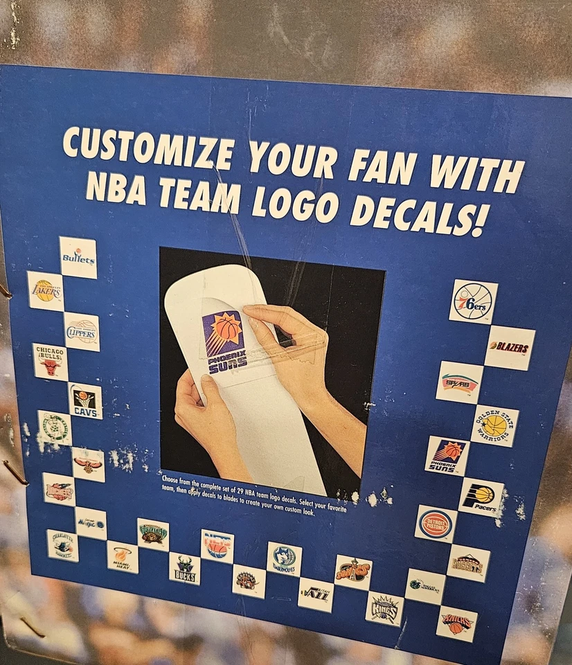 1995 NBA Basketball Ceiling Fan 52" Blades Net Hoop Light Fixture w/ Team Logos - Image 2 of 4