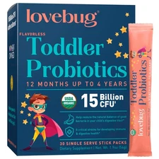 Toddler Probiotics - Organic Probiotic for Kids, with Fiber for Constipation ...