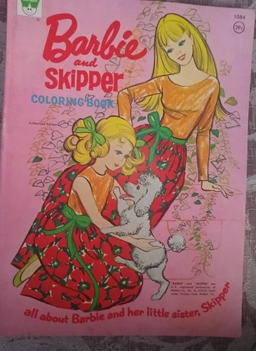 1970`s VINTAGE  BARBIE AND SKIPPER  COLORING BOOK,,OLD , FREE SHIPPING