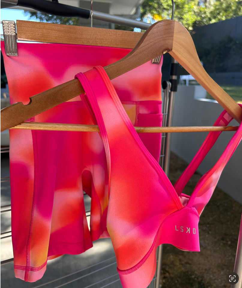 LSKD Activewear Set in Pink and Yellow Size XS