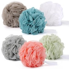 6 PCS 75g Large Loofah Bath Sponge XL Exfoliating Mesh Pouf Shower Scrunchies