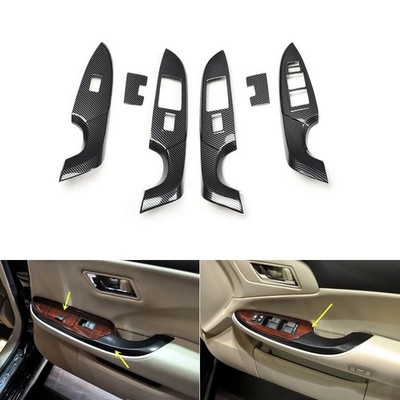 For Toyota Crown 13th 2010-2012 RHD ABS Carbon Fiber Paster Gear Door Stickers