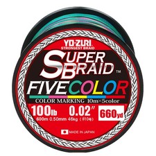Yo-Zuri Superbraid 660 yd Floating Braid, 5-Color, 100 lb