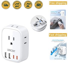 Lightweight Type C Travel Adapter for : 4 Outlets  Dual USB Fast Charging