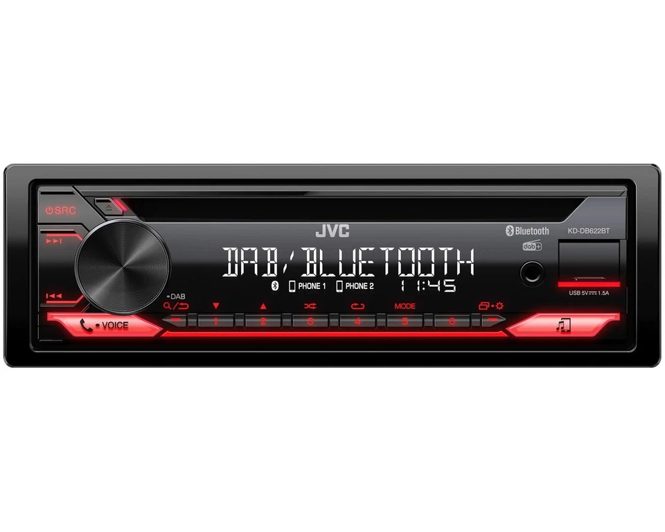 JVC KD-DB622BT mit DAB+ Autoradio DSP Bluetooth 1-DIN für Android iOS iPhone - Bild 4 von 4