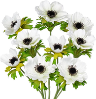Briful 3Er Set KüNstliche Anemonen Kunstblumen Wie Echt Kunstzweige WeißE FrüHli