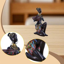African Sculpture Women Figure Tea Light Candle Holder Piece Creative Tabletop