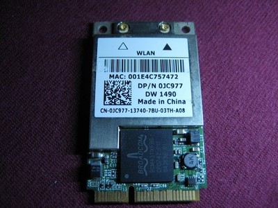 Wlan Wifi Mini PCIe 0JC977 DW1490 Broadcom Dell Latitude D531 D530 D630 D830