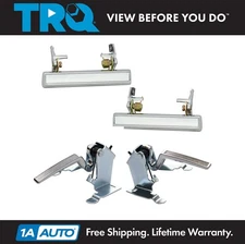 TRQ Inside Interior Outside Exterior Chrome Metal Door Handle Kit Set 4pc New