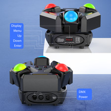 9 Beam Triple Head Moving Light With Starlight Strobe For Home DJ Party Setup