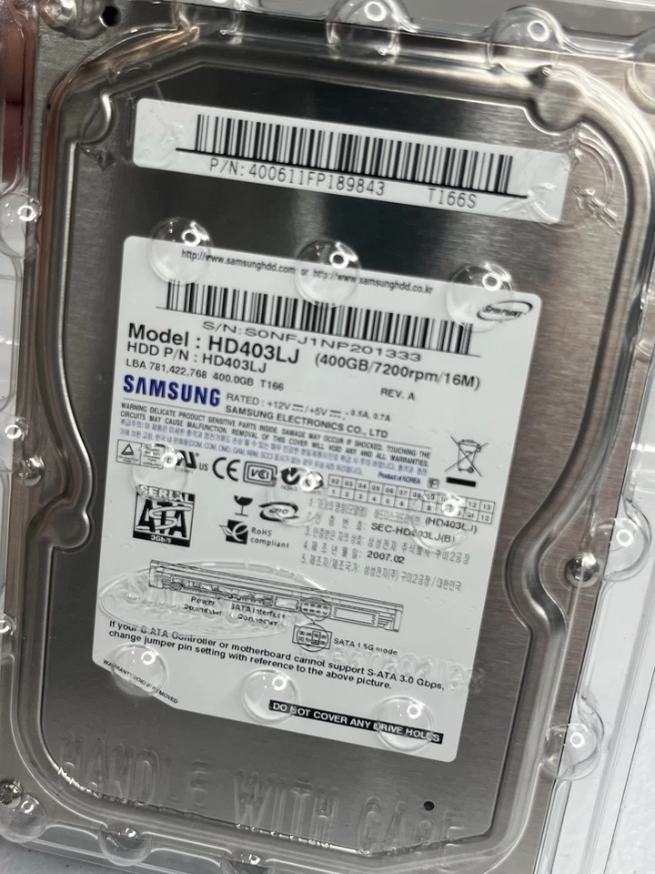 Samsung HD403LJ 400GB SATA II 7200RPM 3.5'' T166 Hard drive - Image 2 of 4