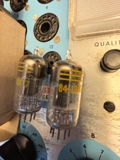 NOS MATCH PAIR SYLVANIA USA 12AT7 ECC81 TUBES SQUARE GETTER 3 MICA