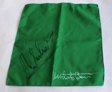 Fazzoletto pochette LEGA NORD UMBERTO BOSSI con autografo NUOVO 24x24 cm anni 90