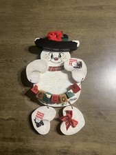 Handmade-Christmas Wooden Hanging Decor Rustic Snowman
