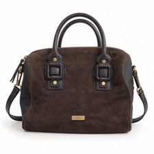 Cole Haan Village Satchel B40482 Brown Leather Handbag with Gold Hardware
