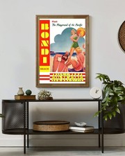 Bondi Beach Australia Poster Vintage Travel Art Playground Pacific Noframe