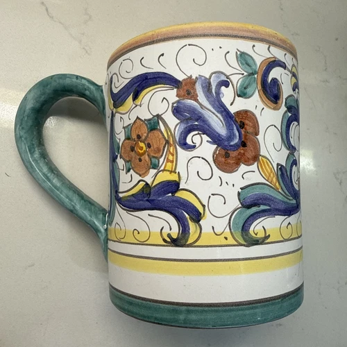 Deruta Pottery- Coffee Mug XL L’Antica Deruta Made/painted by hand in Italy.