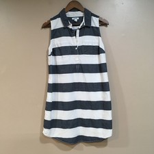 Old Navy Striped Sleeveless Shirt Dress Womens S Navy White Nautical Preppy