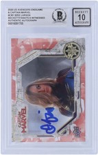 Brie Larson Signed 2020 Upper Deck Avengers Endgame & Captain Marvel BAS 10 Card