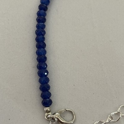 Saphir Armband an Sterling Silber Kette 7,5