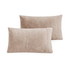 Velvet Pillowcases Standard Size of 2 Pack, Ultra Soft Breathable Queen Taupe
