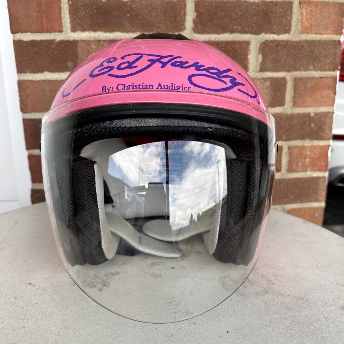 Ed Hardy Motorcycle Helmet by Christian Audigier Large 59-60 cm Pink Love  Kills | eBay