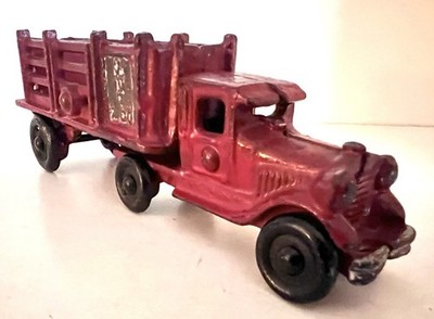 1930's AC WILLIAMS CAST IRON TRUCK W/TRAILER - HTF VERY GOOD - MUST SEE