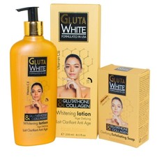 Gluta White Vitamin C Whitening Lotion  Clarifying Exfoliating Soap Set With Gl