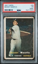 1957 Topps #95 Mickey Mantle New York Yankees Baseball Card HOF Vintage PSA 1