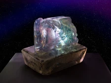 Galaxy Wood & Resin Lamp – Handmade LED Night Light / Cosmic Table Lamp – OOAK