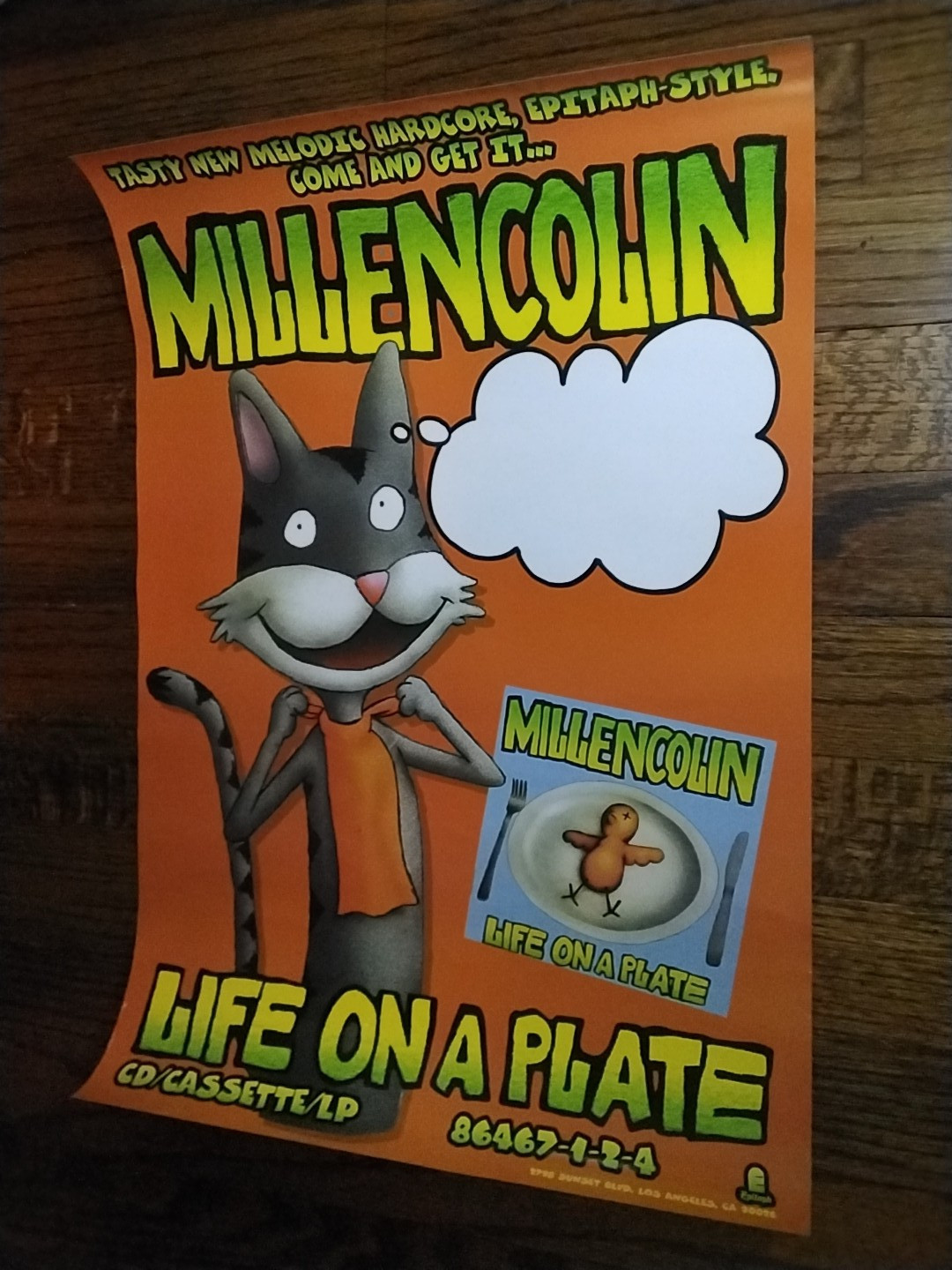 ORIGINAL MILLENCOLIN Life On A Plate PROMO POSTER EPITAPH INDIE PUNK SOFTCORE