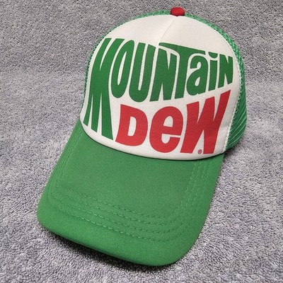 Mountain Dew Trucker Hat Foam Cap Green Mesh OSFM Snapback Adjustable MTN DEW!