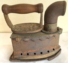 Charcoal IRON Showa Retro Laundry Clothes Housework W7.5×7.1in Japanese Retro FS