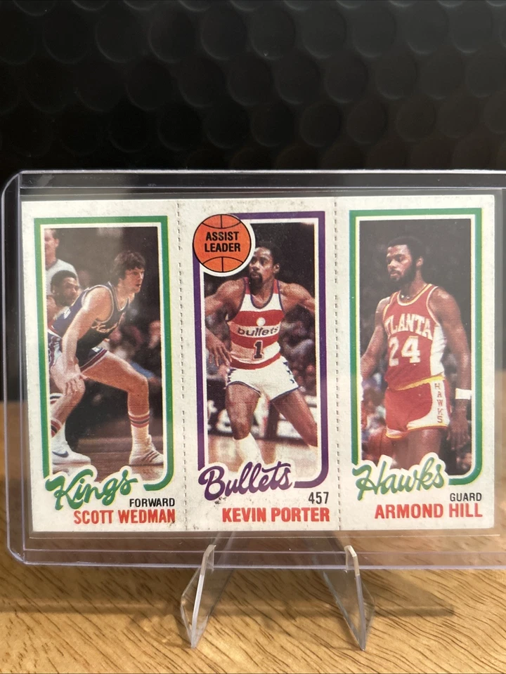 1980 Topps S. Wedman, K. Porter, A. Hill Raw Assist Leader  - Image 3 of 3