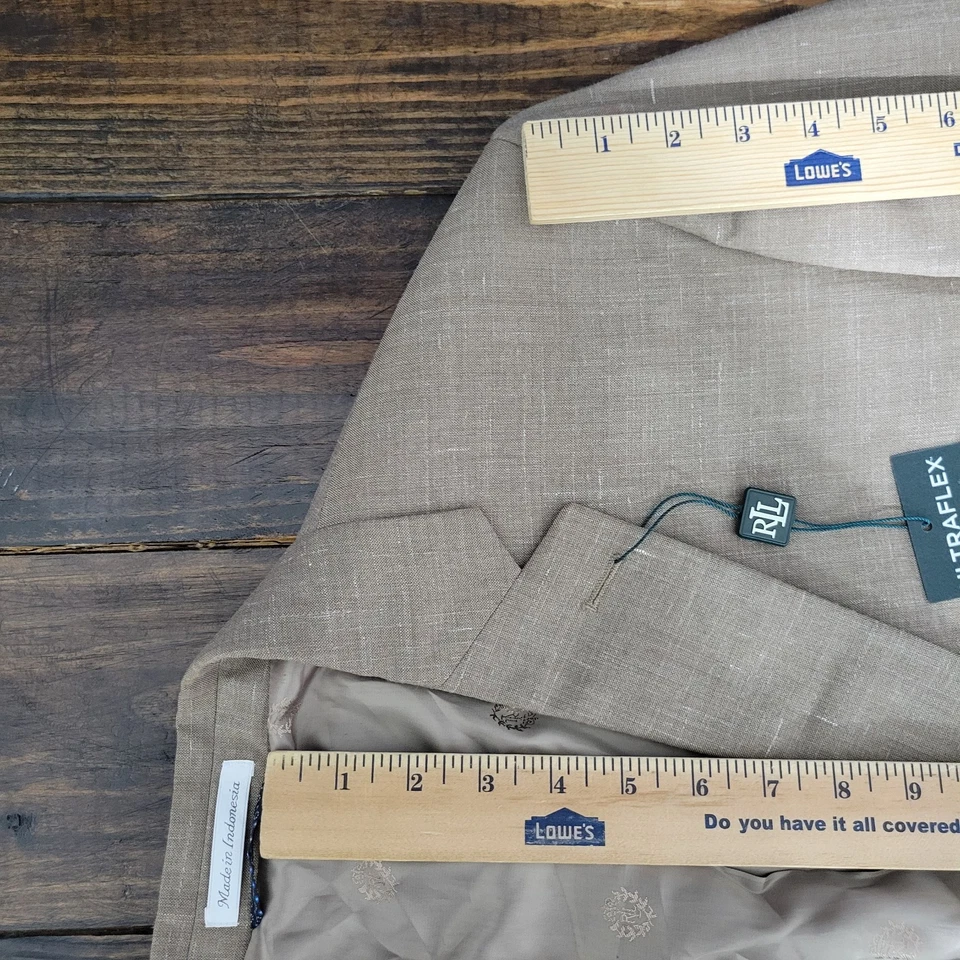 Lauren Ralph Lauren Мужская Sport пальто Blazer две кнопки коричневый шерсти льна 50R новый - Изображение 4 из 4