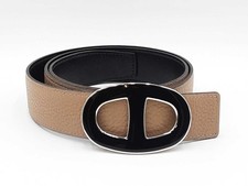 Herm s Reversible 31mm Leather Belt With Chain D'ancre Buckle Sz 85 Fw0126szxdu