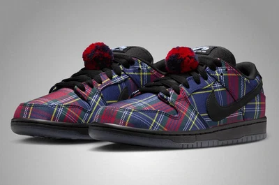 II1493-600 Navy Nike SB Dunk Low Pro QS Tartan (Herren)