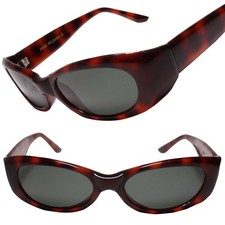 Dead Stock Genuine Vintage Old Fashioned Thick Frame Brown Rectangle Sunglasses
